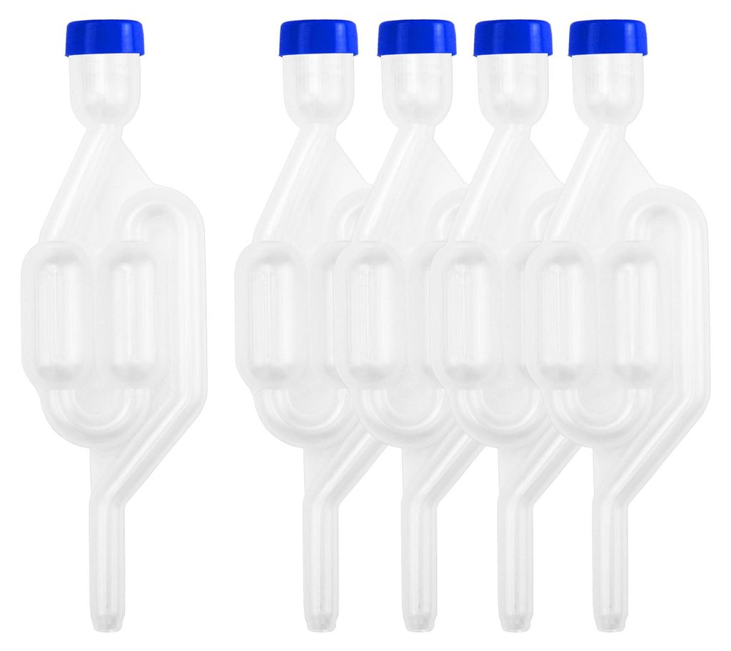 5 Stück Gärröhrchen Set Deckel in Blau aus Kunststoff Produktbild 
