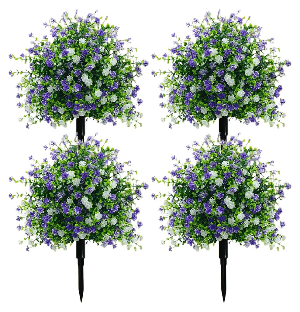 Künstlicher Topfbaum mit Erdspießen, UV-beständige künstliche Kamelien-Topiary-Pflanze für den Außenbereich, naturgetreue künstliche Kamelie...