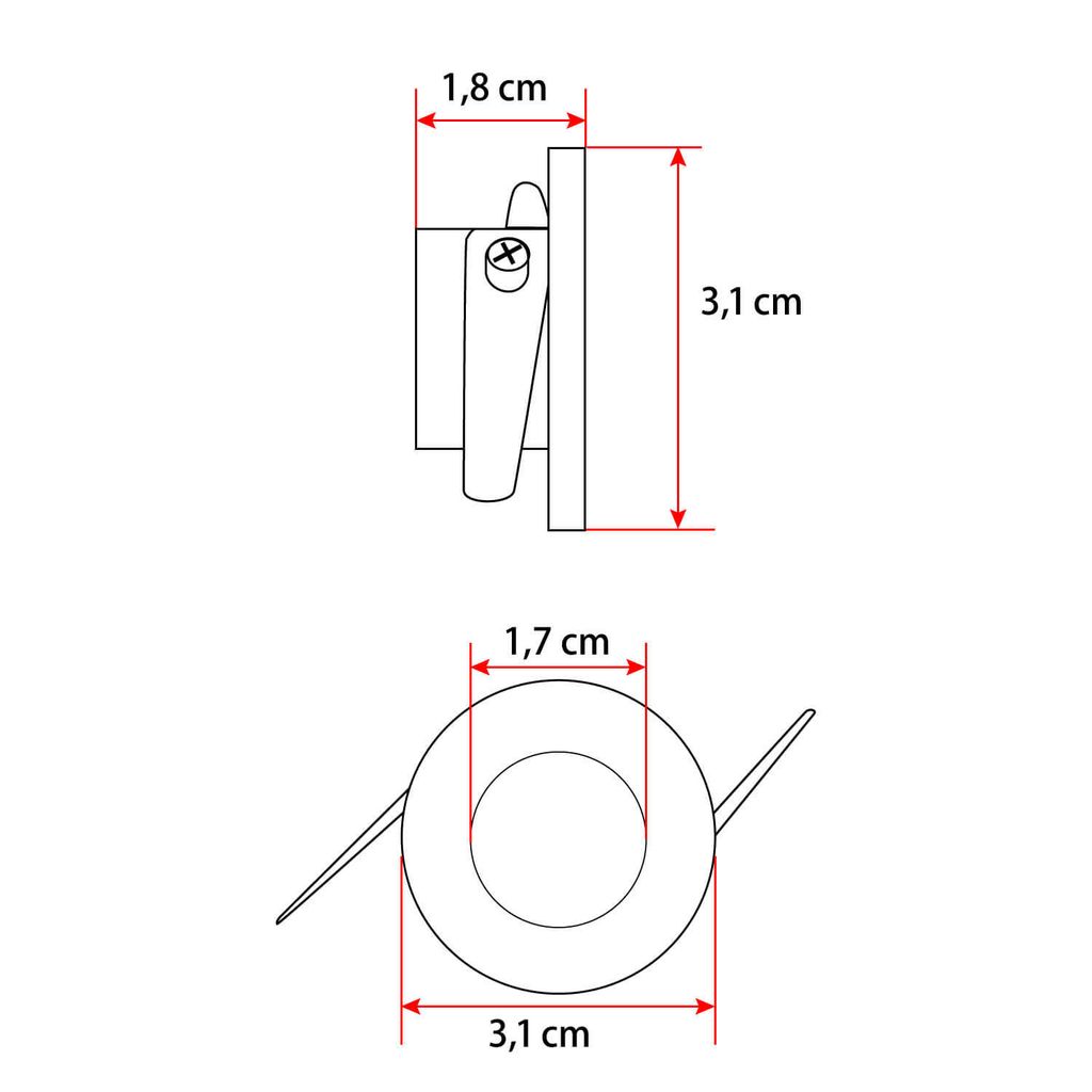 Mini LED Einbauleuchte Spot 1 Watt inklusive Trafo weiß Produktbild 2