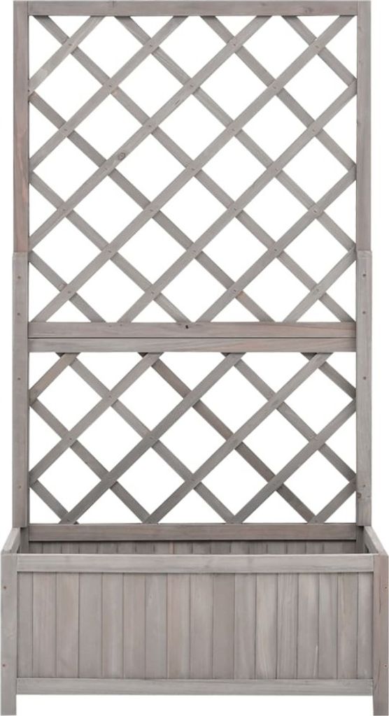 vidaXL Garten-Spalier mit Blumenkasten Grau 70x30x135 cm Produktbild 1