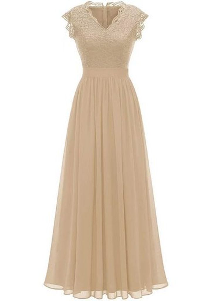 Damen Ballkleid Gold Schulterfreies Tiered A-Linie  Produktbild-Vorschau 4
