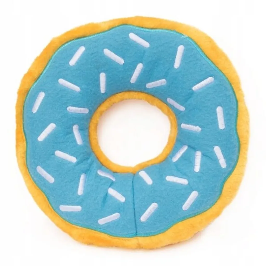 Jouet d'occupation pour chien en forme de donut - Accessoire à couineur