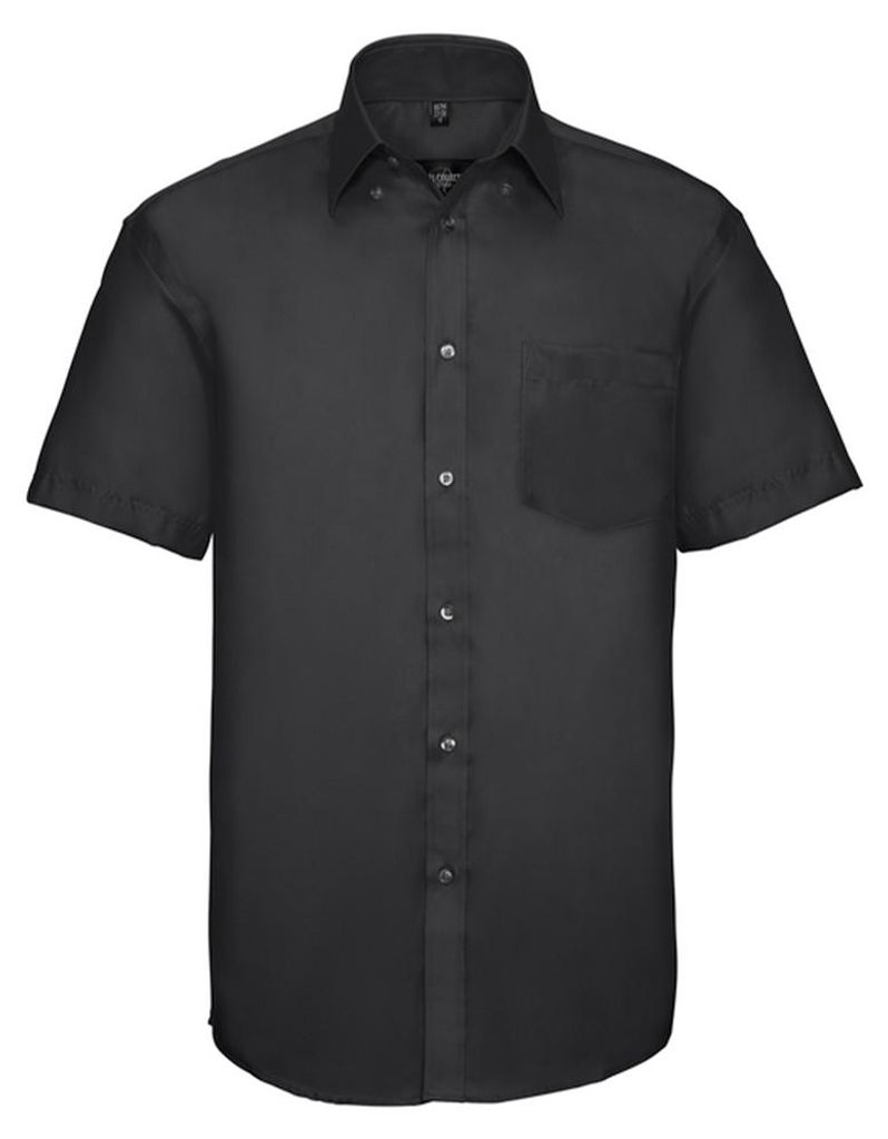 Russell Collection - "Classic Ultimate" Hemd Bügelfrei für Herren kurzärmlig LT5375 (XXL) (Schwarz)