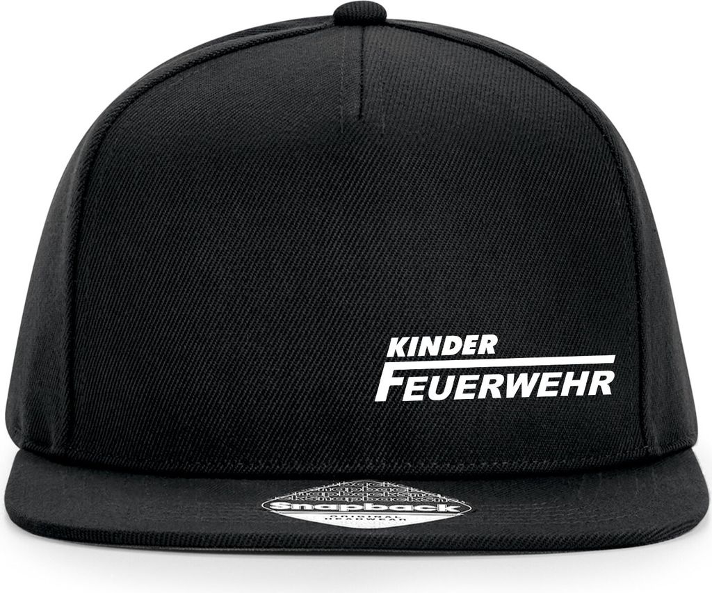 Huuraa Cappy Mütze Kinder Feuerwehr Schriftzug Black Polyester Snapback Kappe Geschenkidee