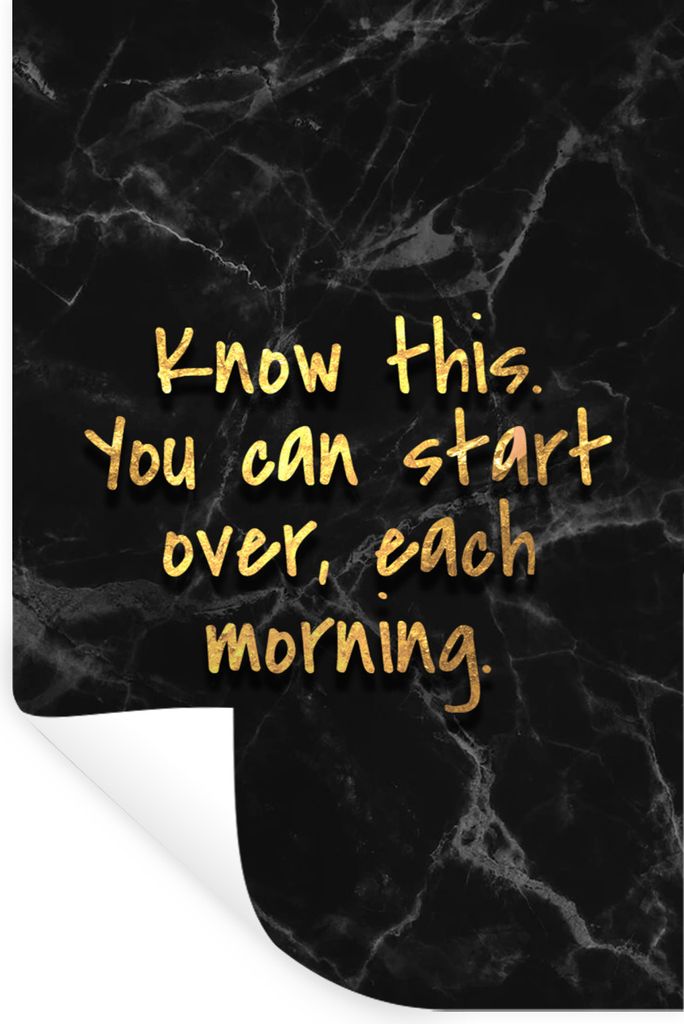 MuchoWow Wandtattoo Wandsticker Wandaufkleber Zitate - Motivation - Gold - Marmor 40x60 cm Selbstklebend und Repositionierbar - Wierderverwendbar...