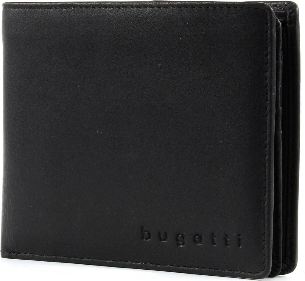Bugatti Geldbörse Leder RFID Portemonnaie Querformat Geldbeutel Herren schwarz 49326401