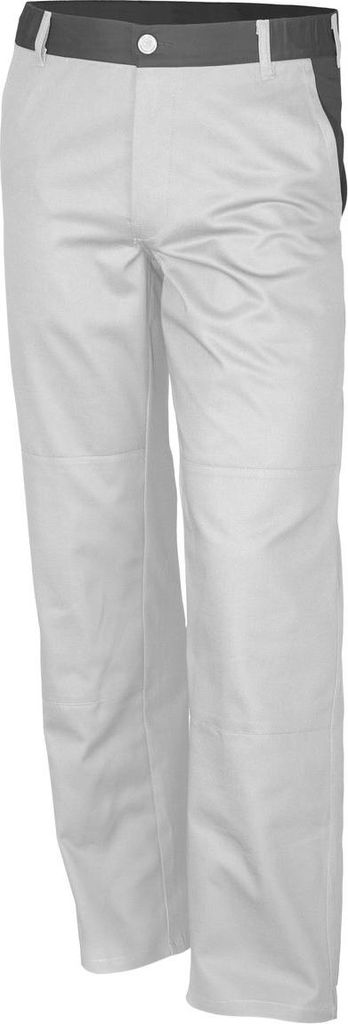 Qualitex Bundhose - basic 2-farbig Werkstatthose BW 240 aus faserverstätkter Baumwolle - in Farbe: weiss/grau - Herren: 90