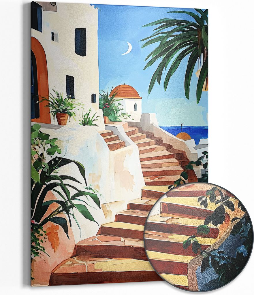 DEQOART Magnettafel Metall 40x60 cm 'Mediterrane Idylle' Whiteboard Pinnwand Büro