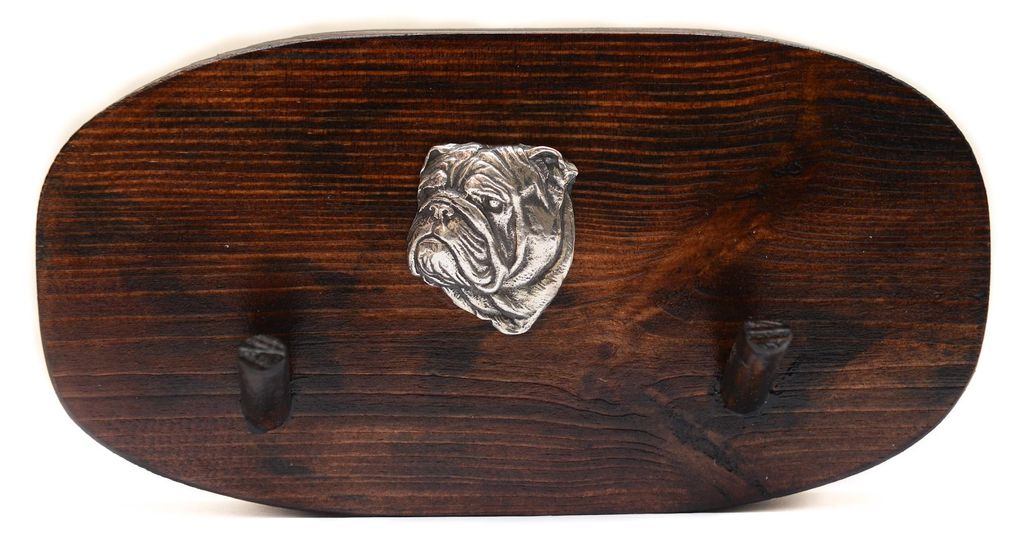Bulldog, Englische Bulldogge II - Zubehörständer, Hundemarkenständer, Schlüsselhaken von Art-Dog