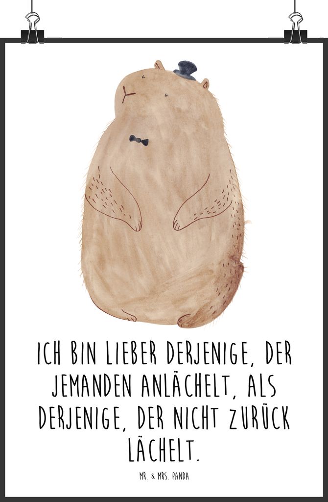 Mr. & Mrs. Panda Bild Murmeltier DIN A0 - Weiß - Geschenk, Knigge, drucke, Anstand, Wandbild, Lustige Sprüche, Freundlichkeit, wanddeko, Respekt,...