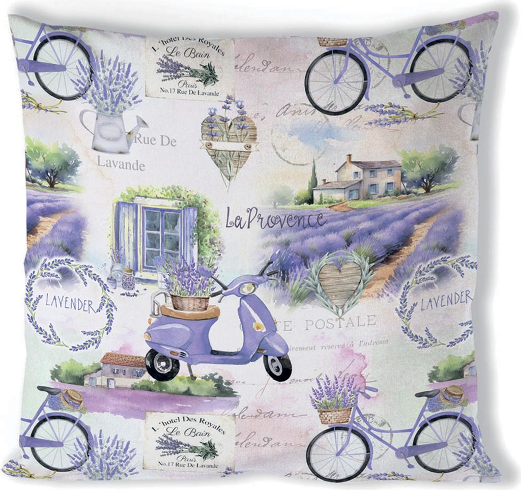 Kissenbezug 40x40cm Baumwolle mit Provence Lavendel Motiv Produktbild 