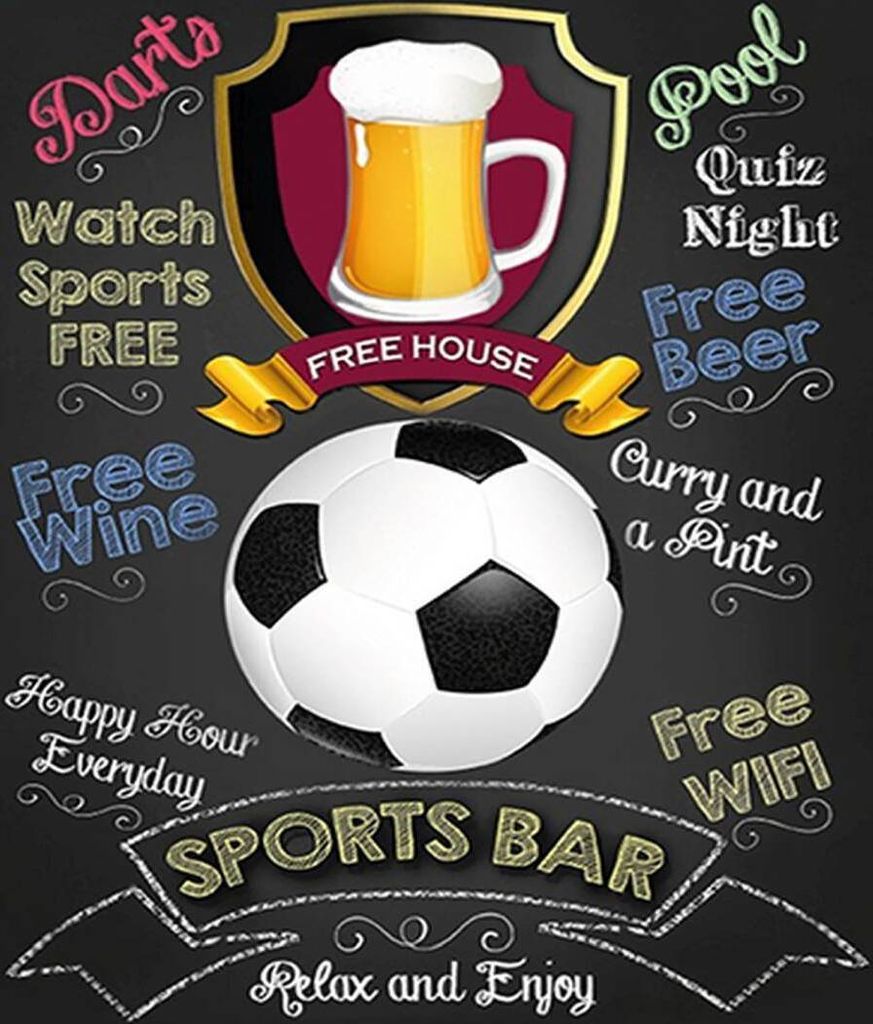vianmo Holzschild 40x30 cm sports bar free wine darts pool