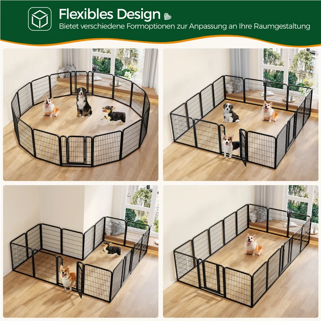 Box da Esterno 614023 Nero Pieghevole Altezza 80 cm | Recinto per Cani - 4