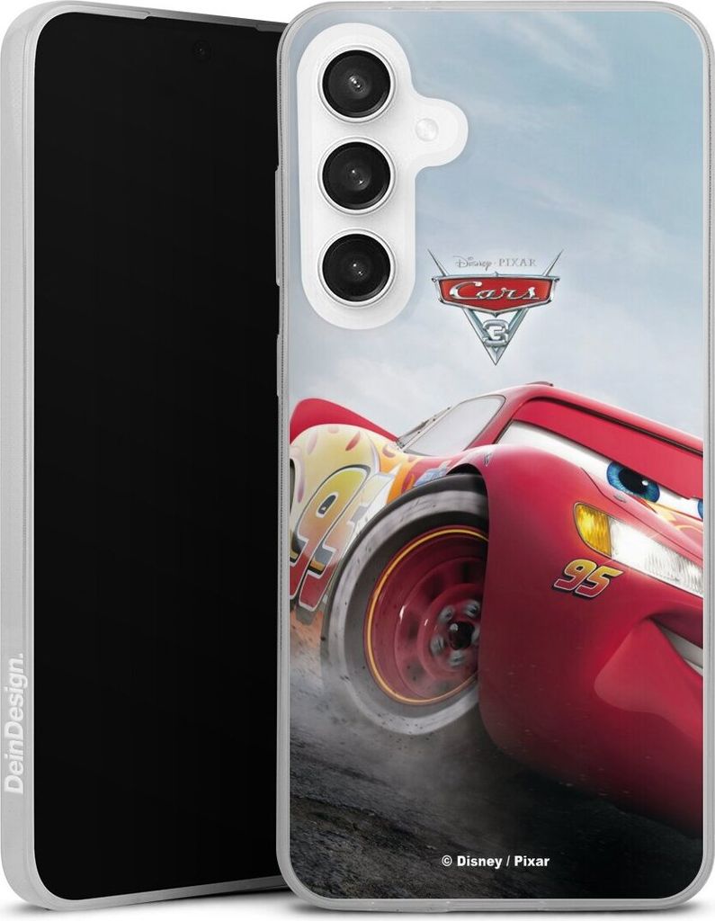 DeinDesign Slim Hülle für Samsung Galaxy S24 FE 5G Silikon Case Ultra Dünn Handyhülle Cars Lightning Mcqueen 95 Offizielles Lizenzprodukt