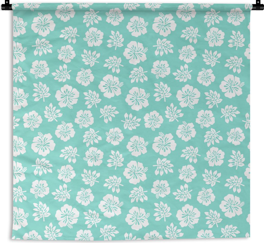 MuchoWow Wandteppich Wandbehang Hawaii - Hibiskus - Blume - Muster 150x150 cm Tapisserie Dekoration Wandtuch - Wohnaccessoires - Modernes