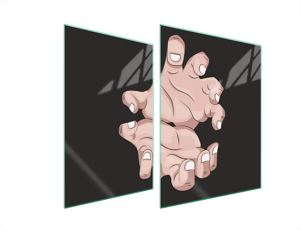 Copertura Piano Cottura 70x52 Vetro Temperato Cuore Mano Moderno