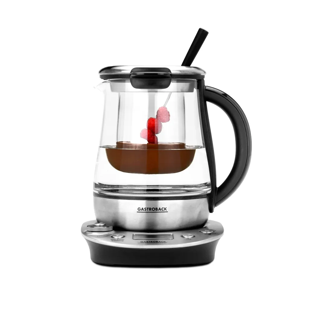 Théière Électrique Gastroback 1,5L avec Infuseur et Design Argenté