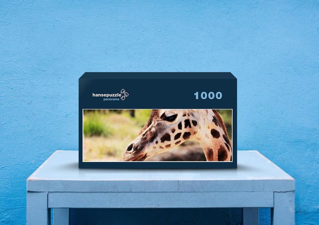 hansepuzzle 79007 - Giraffe Puzzle, 1050 Teile, Natur, 60,0 x 46,0cm mit hochwertiger Aufbewahrung, Kartonbox und wiederverschließbarem Beutel