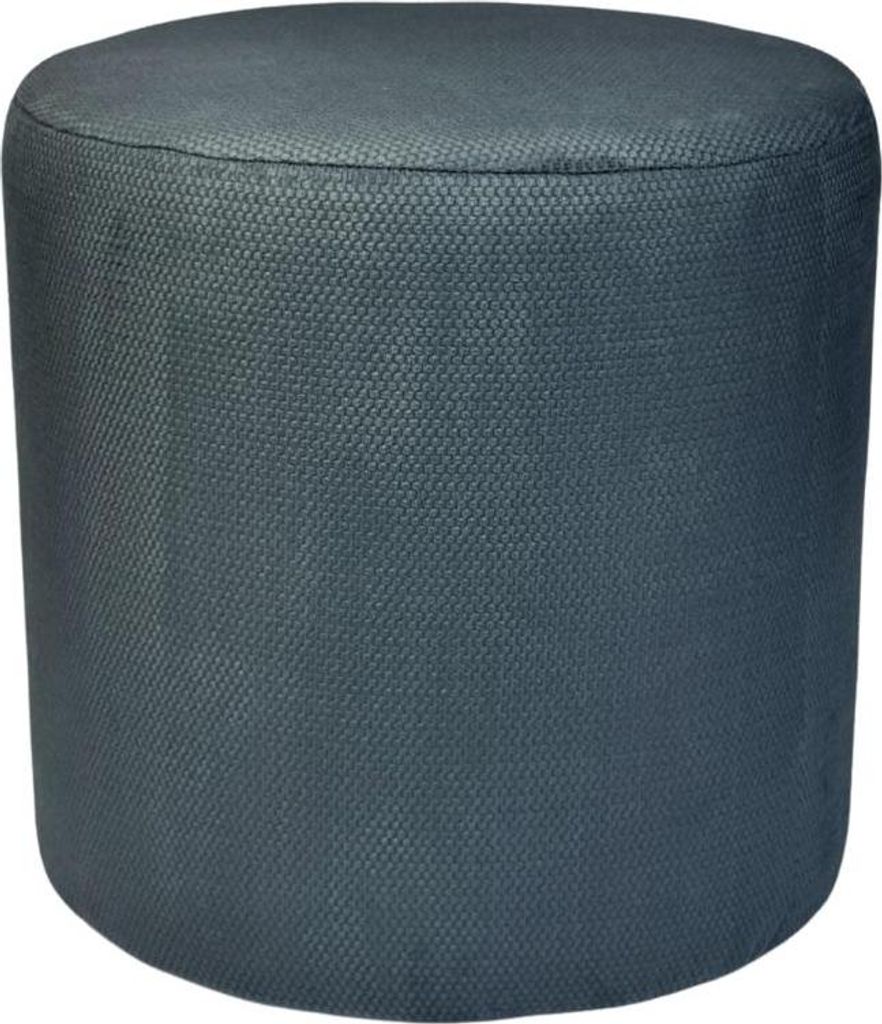 Velours-Hocker MAKALU 40x40 cm rund – stilvoller Fußhocker aus weichem Samt – Anthrazit