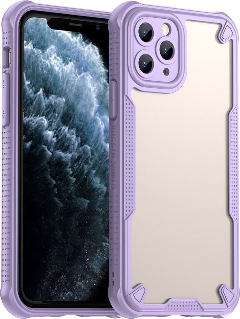 Schutzhülle für iPhone 11 Pro, transluzente matte Rückseite, TPU Bumper Case Lila