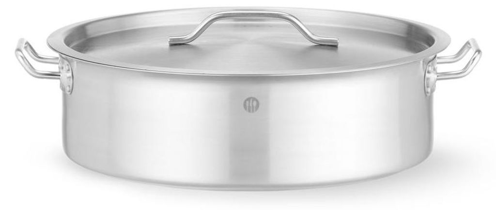 Kochtopf, niedrig - mit Deckel, HENDI, 10,8L, 360x(H)110mm, Rund