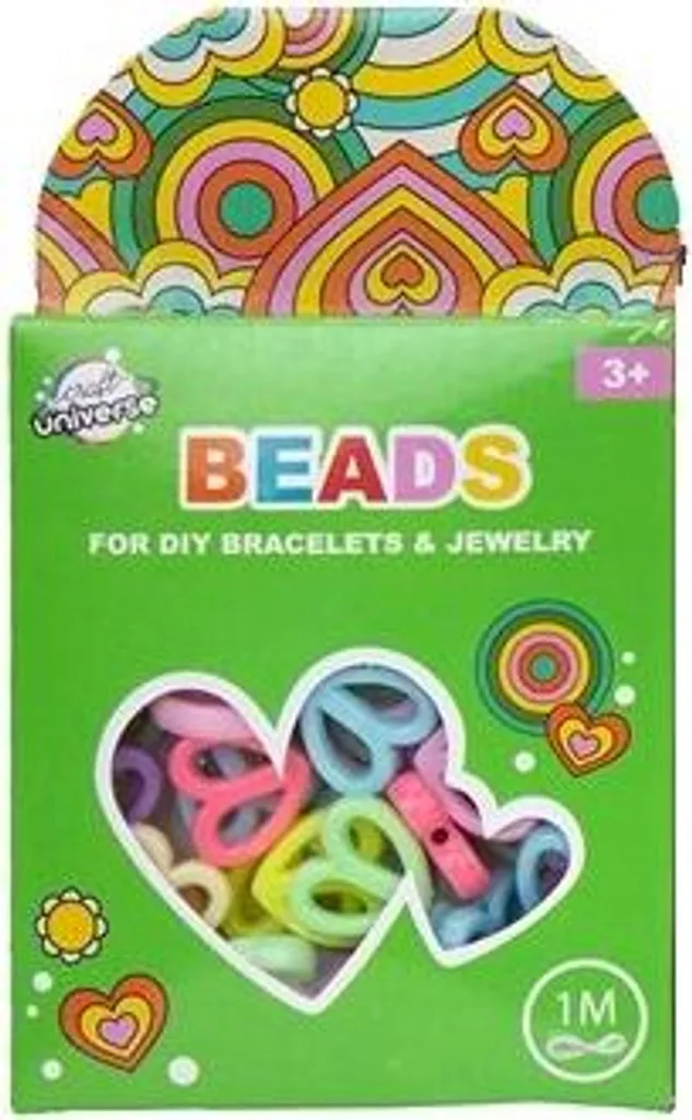 Set de Perles Coeurs Connectés avec Cordon 1M pour Création de Bijoux DIY