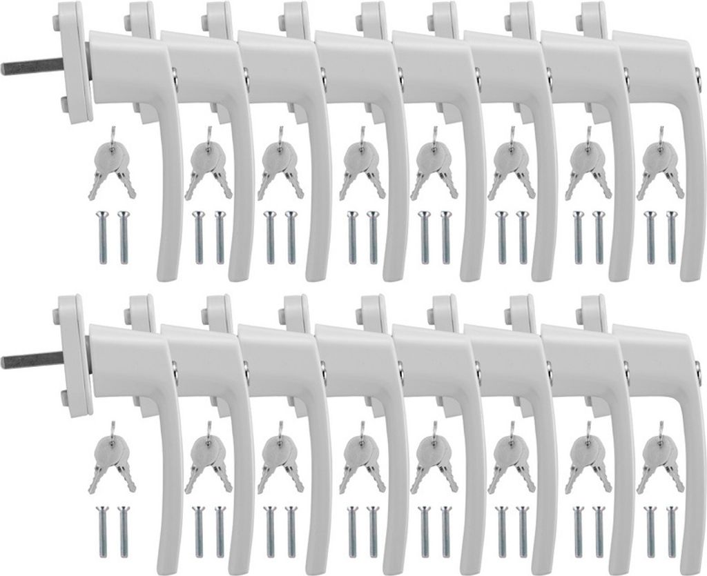 Clanmacy Fenstergriff Fenstergriffe Alu Set Sicherheitsfenstergriff abschließbar Griff 16X weiß