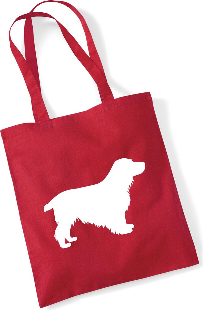 Huuraa Jutebeutel English Cocker Spaniel Silhouette 10 Liter Classic Red Baumwolle Tasche Geschenkidee