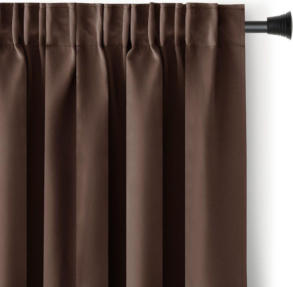 Gardine Kräuselband Multifunktionsband 140x175 cm Dunkel Braun Vorhang Einfarbig Verdunklungsvorhang Aufhängung Pleat