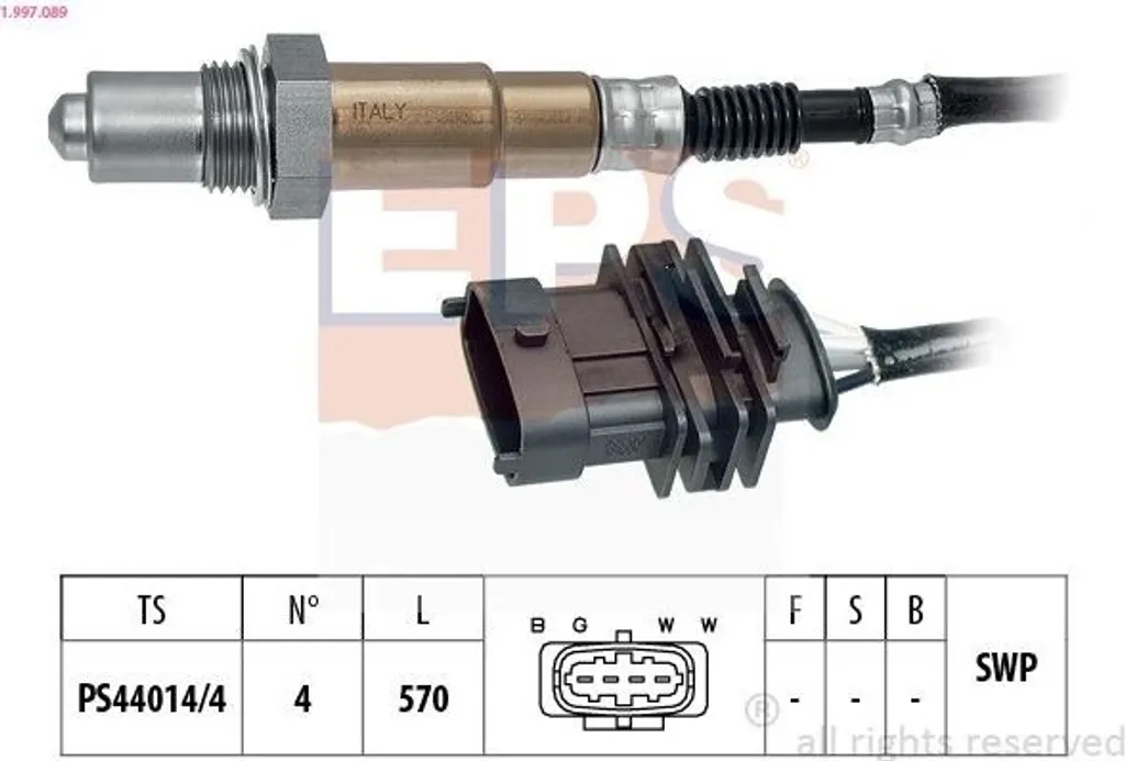 Capteur d'Oxygène EPS Sonde Lambda Chauffée pour OPEL Corsa C 570mm