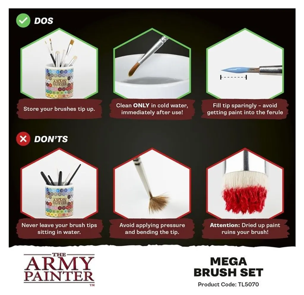 Pinceaux Mega Army Painter : manches ergonomiques et pointes durables - 3