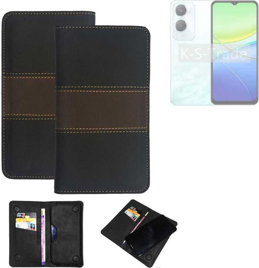 K-S-Trade Hülle Handyhülle kompatibel mit Vivo Y36c Schutzhülle Walletcase Bookstyle Tasche Schutz Case Handytasche Wallet Cover Kunstleder
