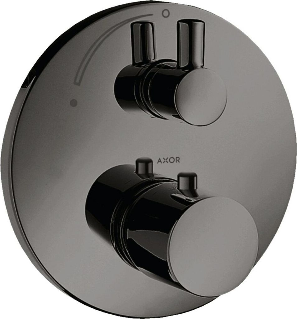Thermostat AXOR UNO² UP m Abstellventil polished black chrome polished black chrome