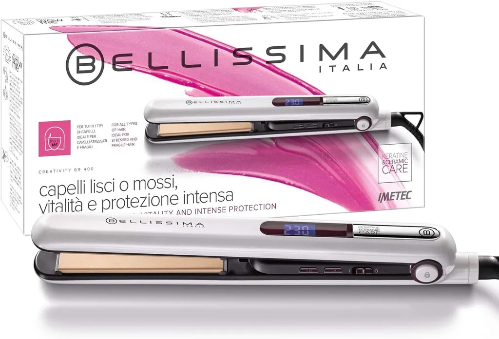 Piastra B9 400 per uno styling dritto o ondulato Rivestimento in Vetroceramica, rivestimento in cheratina, piastra per capelli, piastre arrotondate
