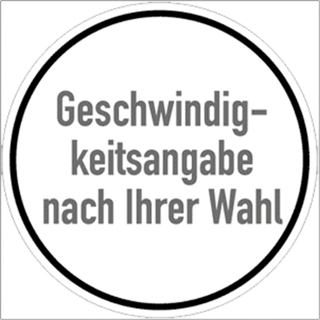 Dreifke Aufkleber Geschwindigkeitsschild mit Sonderzahl, Folie, Ø 200 mm