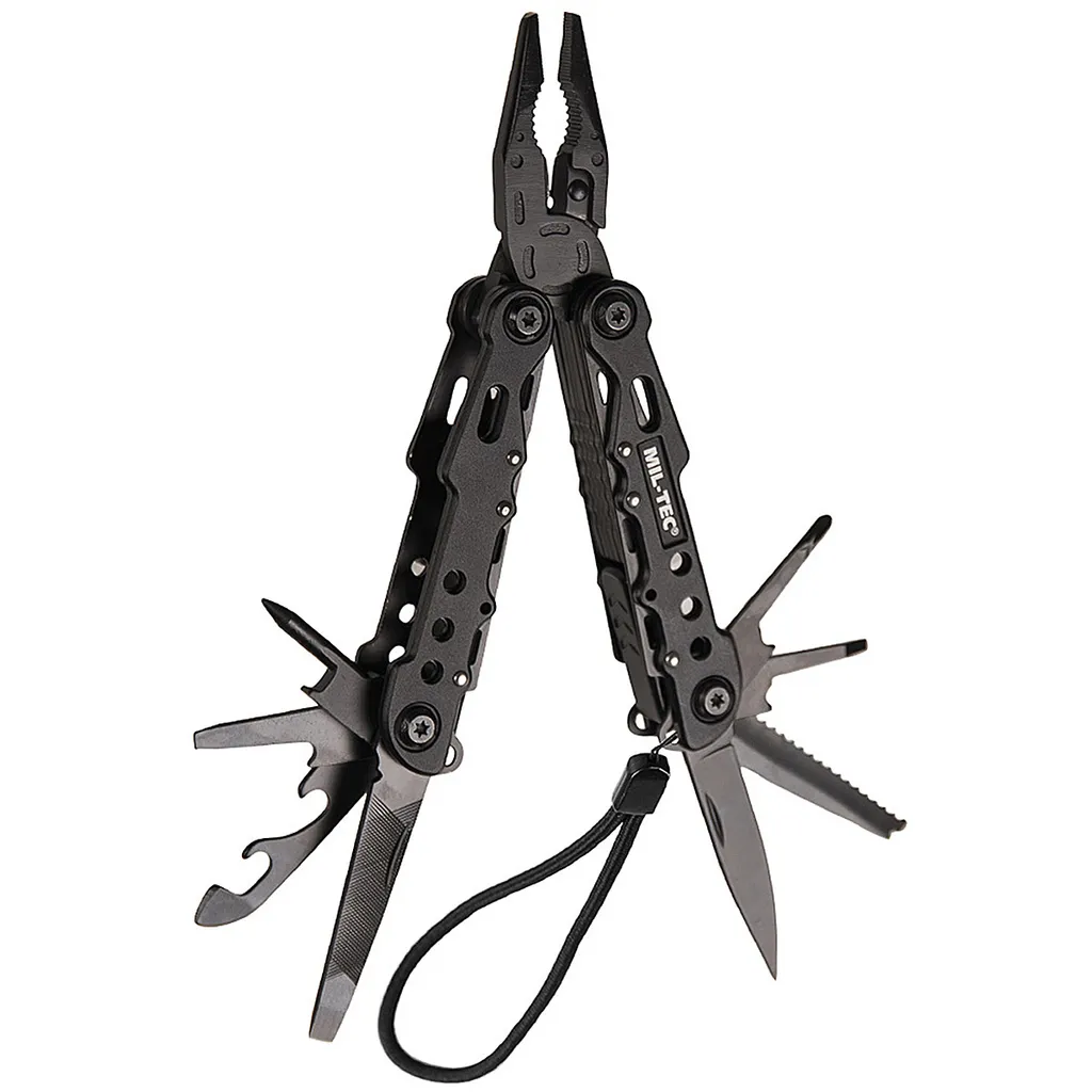 Outil Multi-usage pour Survie et Bushcraft Mil-Tec Noir Format Large