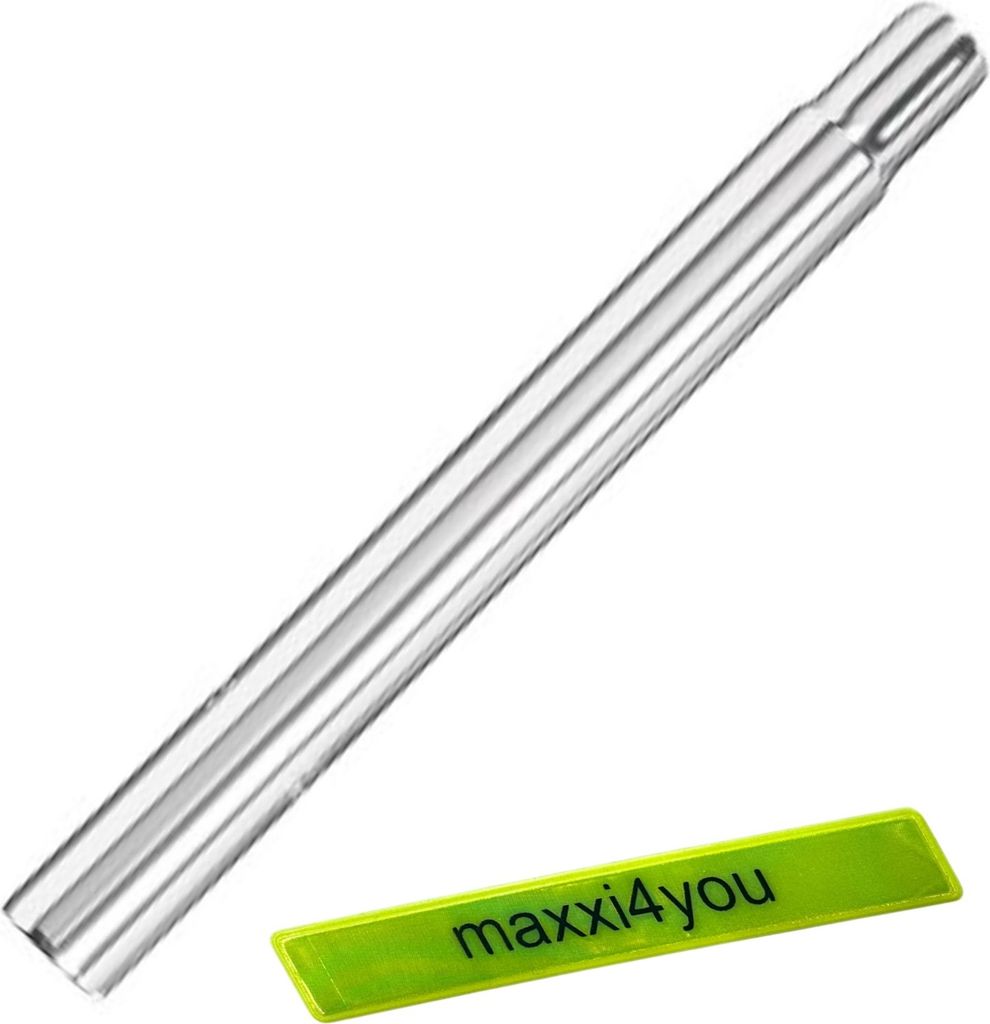 Humpert Ergotec Alu Kerzensattelstütze Ø 30.4 mm / Länge 300 mm in Silber inkl. maxxi4you Reflexband