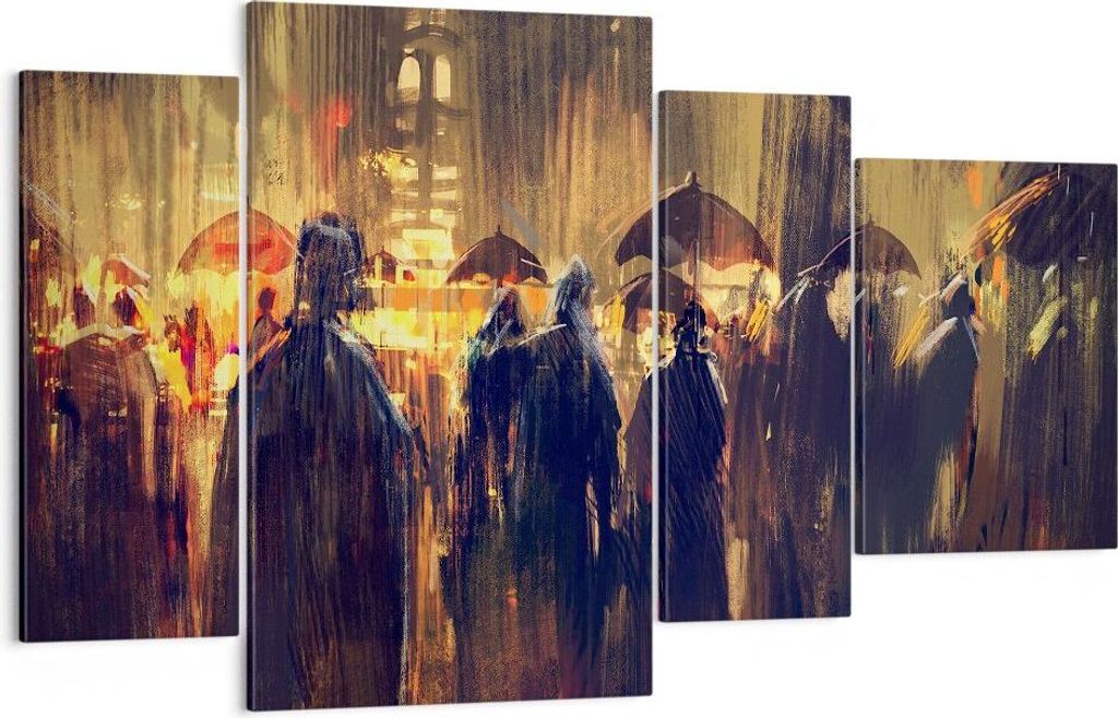 Bild auf Leinwand - Leinwandbild - Leute Regen so - 120x70cm - Wand Bild - Wanddeko - Wandbilder - Leinwanddruck - Bilder - Kunstdruck - Wanddekora...