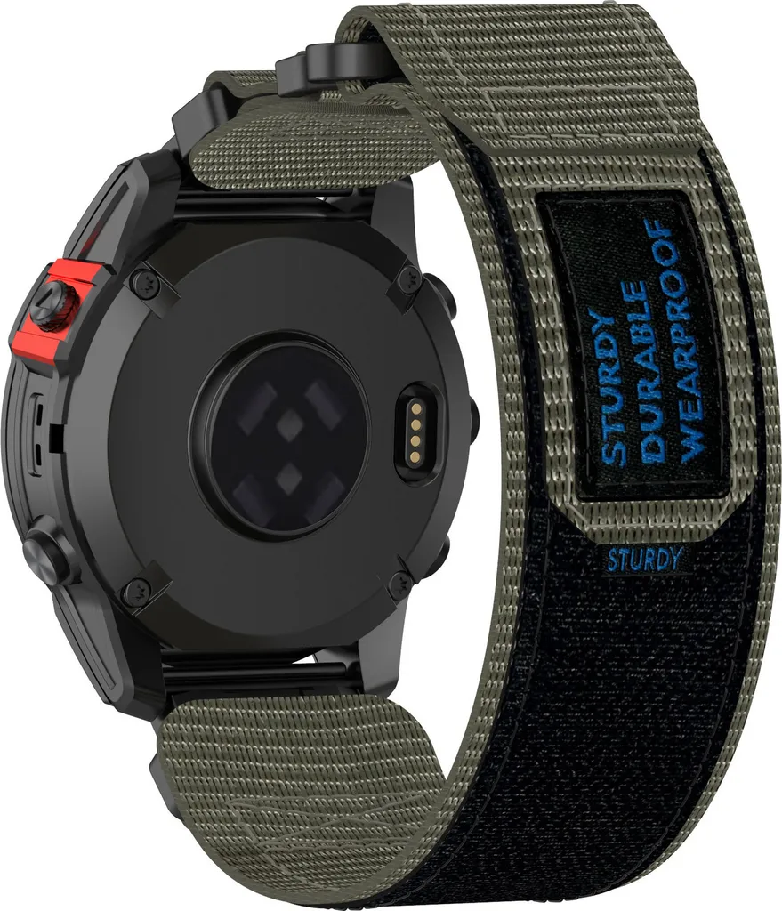 INF Cinturino orologio da 22 mm per Garmin Quatix 7 Pro/FeniX/Fenix 6/Fenix 5 Taglia M Nylon Grigio