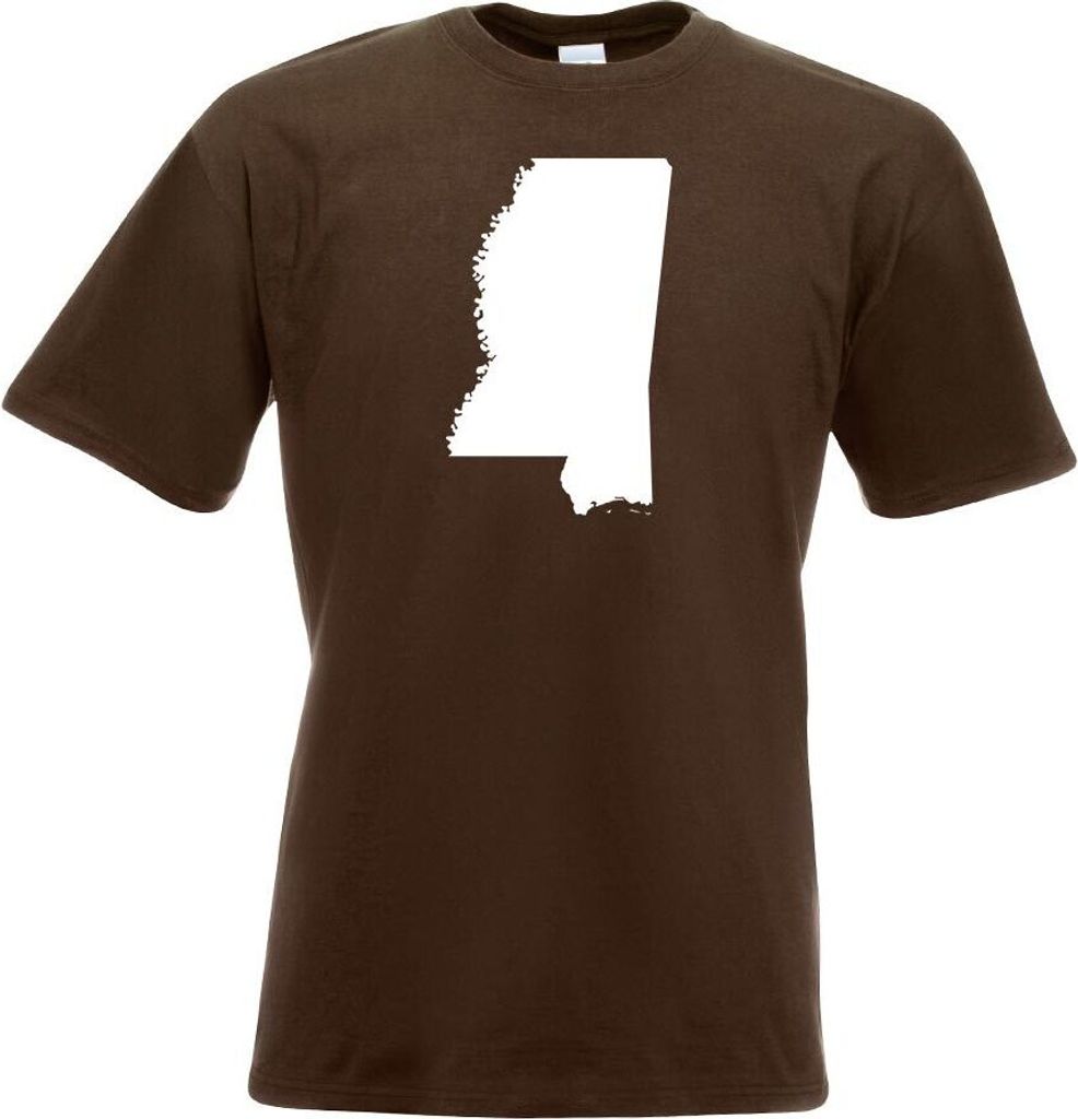 Kiwistar - T-Shirt - Chocolate - USA - Bundesstaat - Mississippi Herren Funshirt Bedruckt Design Sprüche Spruch Motive - mit Motiv Bedruckt - Funs...