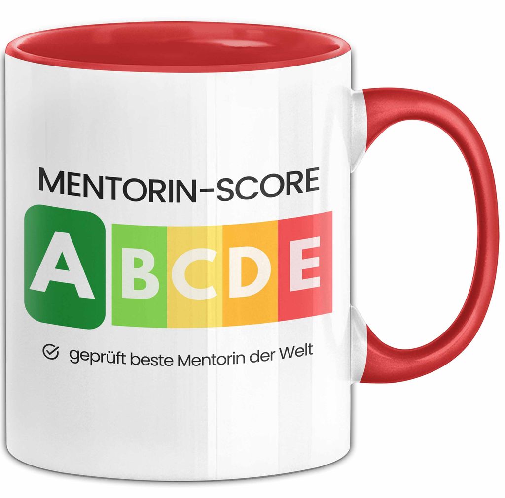 Mentorin-Score Tasse Geschenk Beste Mentorin Der Welt Abschied Witz Abschiedsgeschenk (Rot)