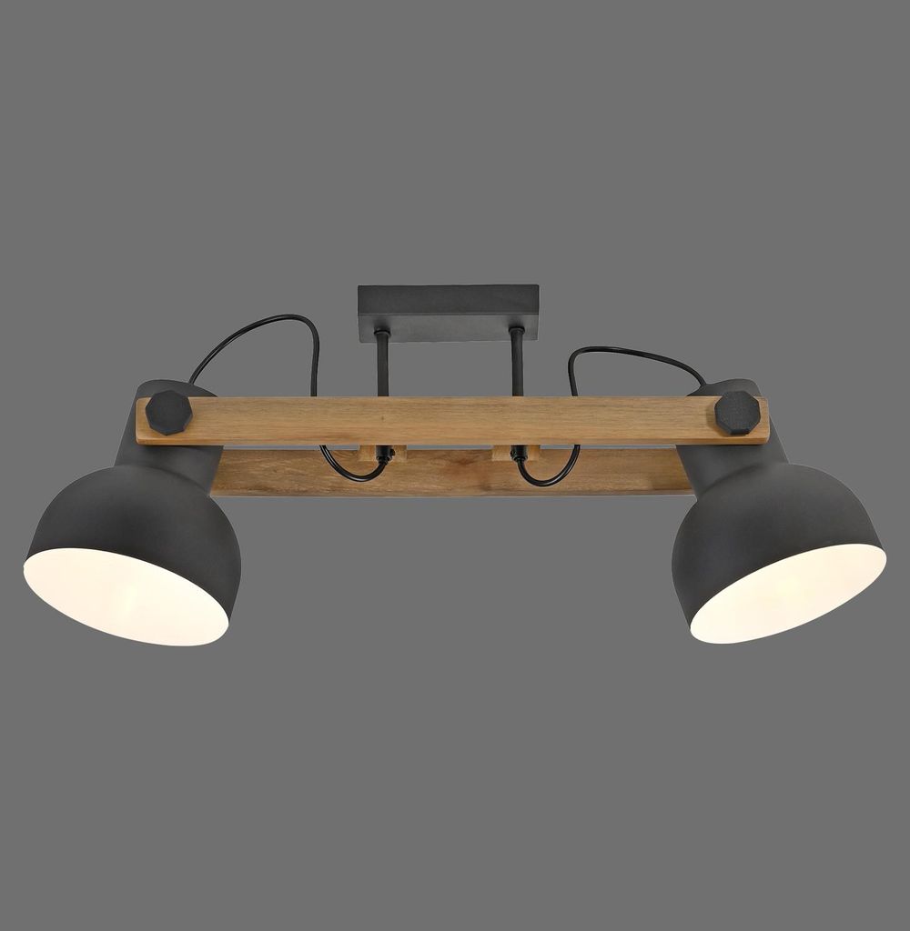 JUST LIGHT CUP 2.0 Deckenleuchte E27 max. 60W 2-fach schwarz 15744-18