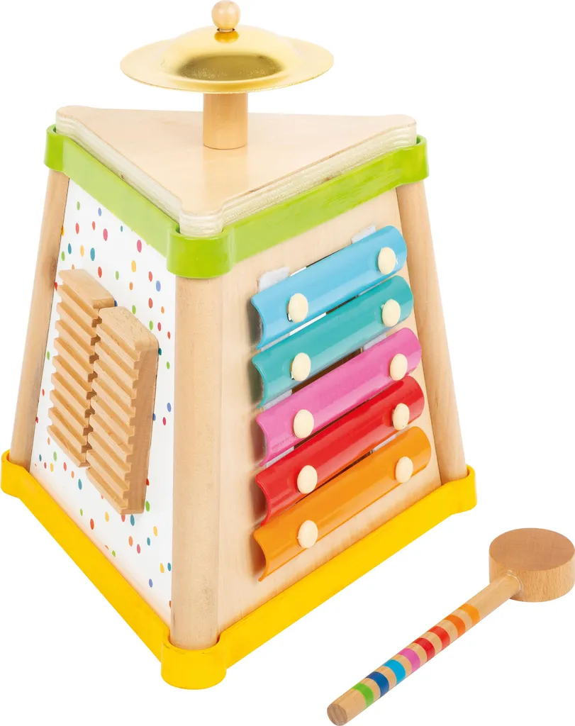 Triangle musical en bois instrument d'éveil rythmique pour petit enfant