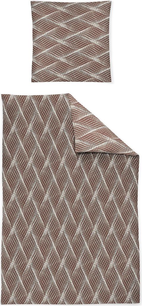 Irisette Flanell Bettwäsche Alpaka 8371-50 Rauten Braun Natur 135x200