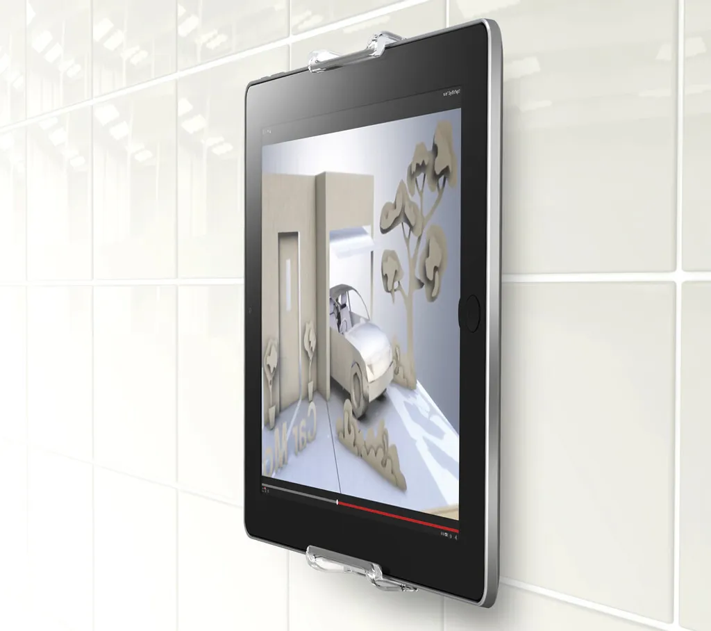 Support Mural Tablette Transparent et Noir Orientable Multi-position - 15