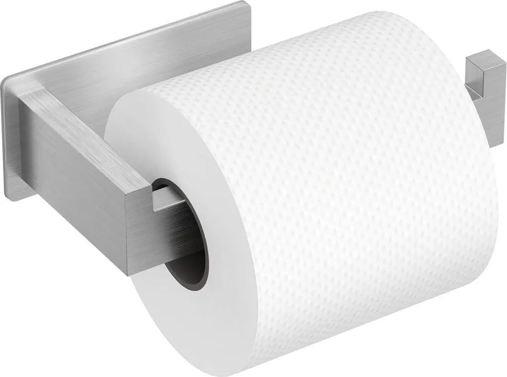 Porte-rouleau WC Mural en Inox Argenté : Support Auto-adhésif sans Trou