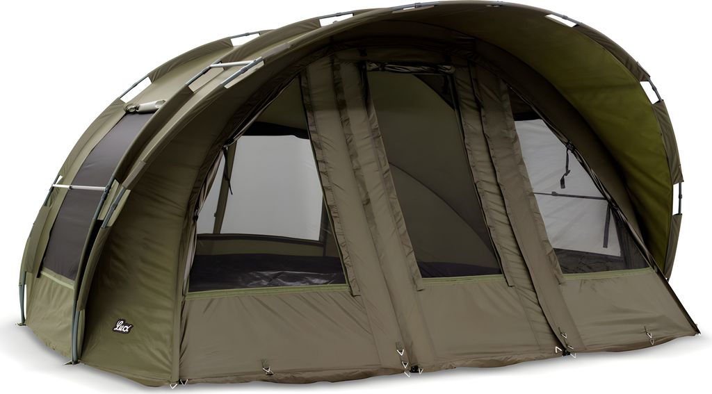Lucx Leopard XXL Bivvy Angelzelt für 3–4 Personen – großes Karpfenzelt mit herausnehmbarer Bodenplane mit Reißverschluss & 10.000 mm Wassers...