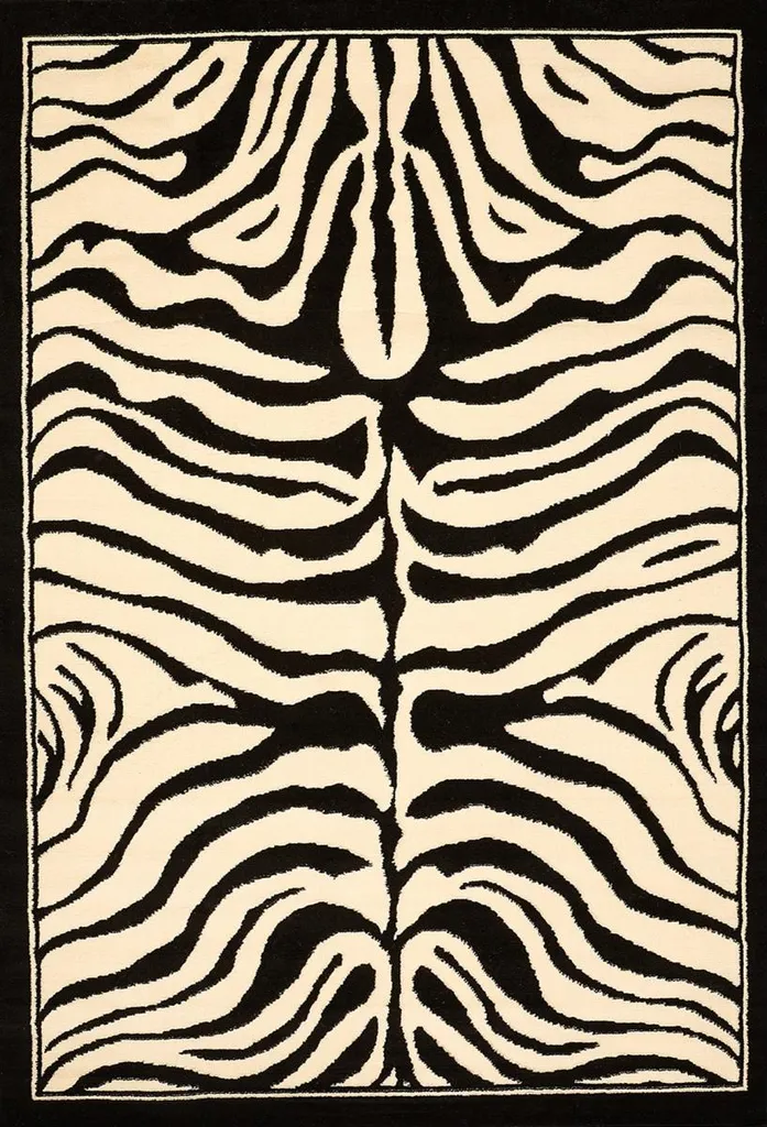 Grand tapis de chambre design zèbre AF1 ZEBRO tissage plat 160x230 cm