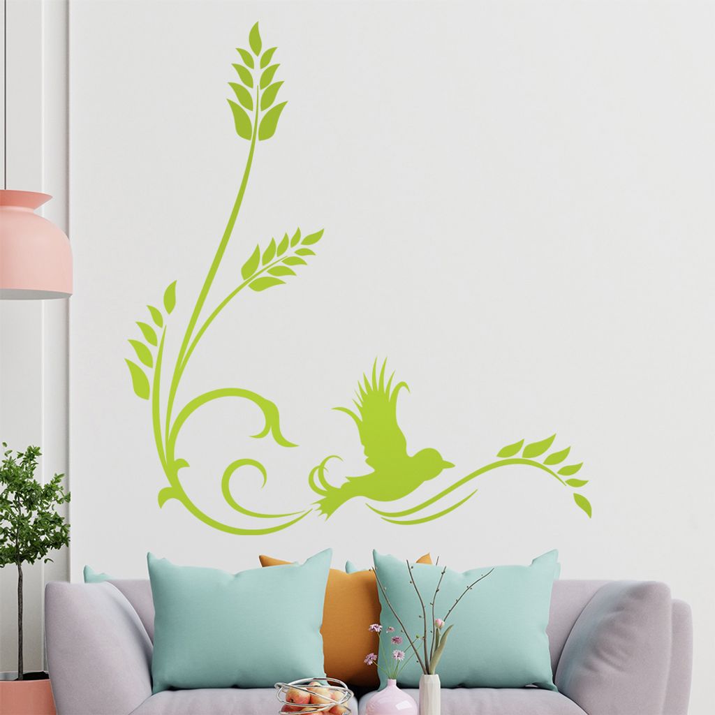 Schöner Vogel - Tribal Wandtattoo in 6 Größen - Wandaufkleber Wall Sticker - Dekoration, Küche, Wohnzimmer, Schlafzimmer, Badezimmer
