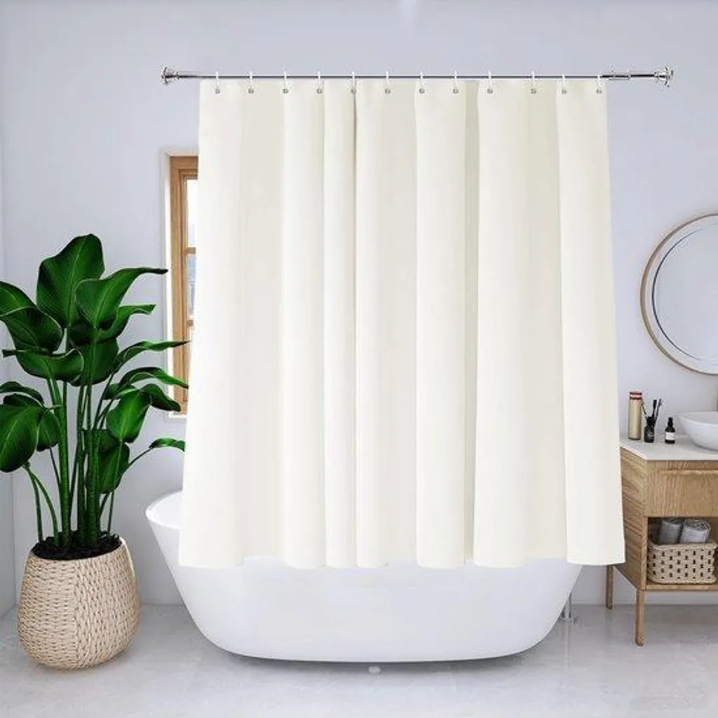 Rideau pour baignoire beige 180x150 cm protégeant des éclaboussures